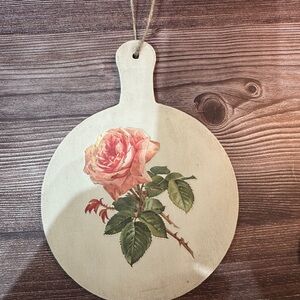 Vintage Rose Cottage Farmhouse Wall Decor Floral Plaque